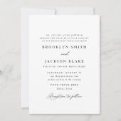 Formal Elegante Schwarz-Weiß-Script-Hochzeit Einladung (Vorderseite)