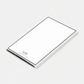 Formal Elegante Schwarz-weiße Grenzadresse Post-it Klebezettel (angewinkelt)