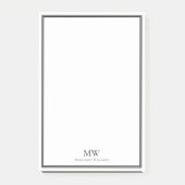 Formal Elegante Schwarz-weiße Grenzadresse Post-it Klebezettel (Vorderseite)