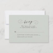 Formal elegante Weise grün Hochzeit RSVP Karte (Vorderseite)