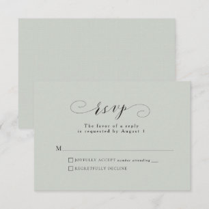 Formal elegante Weise grün Hochzeit RSVP Karte