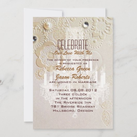 Formal elegante Wirbel paris vintage Hochzeit Einladung (Vorderseite)