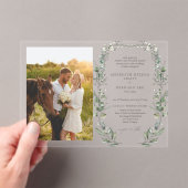 Formal elegantes botanisches Hochzeitssemble-Foto Acryleinladungen (Insitu (Handheld))