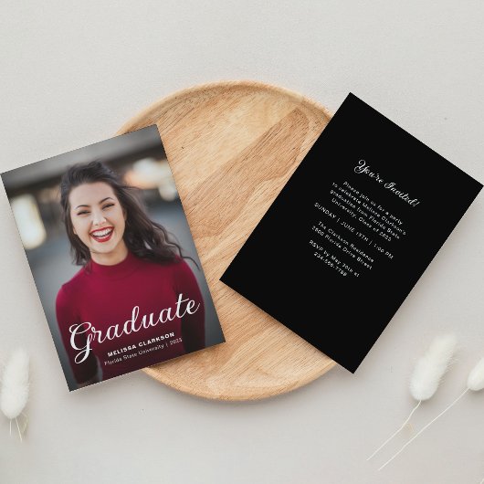 Formal Elegantes Foto Graduation Party Einladung