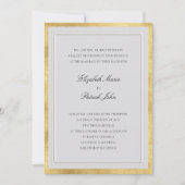 Formal Elevated Gold Ivory Modern Classic Wedding Einladung (Vorderseite)