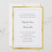 Formal Elevated Gold Pearl Modern Classic Wedding Einladung (Vorderseite)