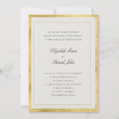 Formal Elevated Golden Ecru Modern Classic Wedding Einladung (Vorderseite)