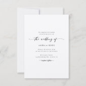 Formal Elfenbein Moderne Kalligrafie schöne Hochze Einladung (Vorderseite)