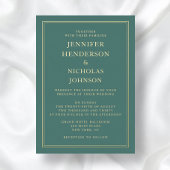 Formal Emerald Green Wedding Gold Folieneinladung