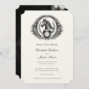 Formal Equestrian Monogram Wappen Foto Save The Date