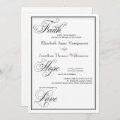 Formal Faith Hope Liebe Skript Hochzeit Einladung (Vorne/Hinten)