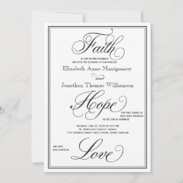 Formal Faith Hope Liebe Skript Hochzeit Einladung