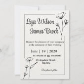 Formal Floral Crest Monogram Wedding Invitation Einladung (Vorderseite)