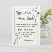 Formal Floral Crest Monogram Wedding Invitation Einladung (Stehend Vorderseite)