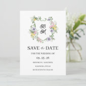 Formal Floral Monogram Crest Wedding (Stehend Vorderseite)