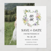 Formal Floral Monogram Crest Wedding (Vorne/Hinten)