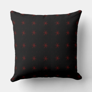 Formal Floral Square Conundrum Black Red Kissen
