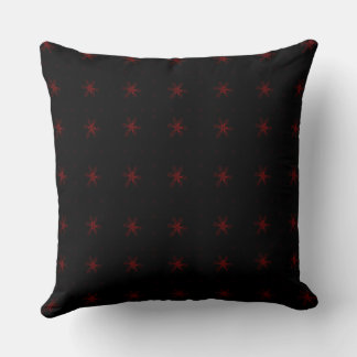 Formal Floral Square Conundrum Black Red Kissen