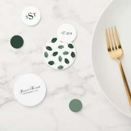 Formal Floral Tropical Green Leaf Wedding Confetti Konfetti