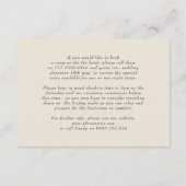 Formal floral Wappen Hochzeitsinfo Begleitkarte (Rückseite)