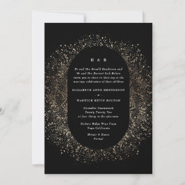 Formal Foil Black and Gold Wedding Arch Einladung