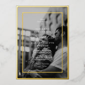 Formal Foto Gold Frame Hochzeit speichern das Datu Folieneinladung (Vorderseite)