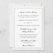 Formal Frame Calligraphy Elegant White Wedding Einladung (Vorderseite)