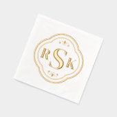 Formal Frame Monogram Initials Servietten Mit Folie (Links)