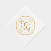 Formal Frame Monogram Initials Servietten Mit Folie (Rechts)