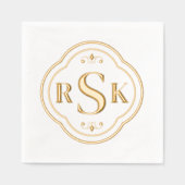 Formal Frame Monogram Initials Servietten Mit Folie (Vorderseite)