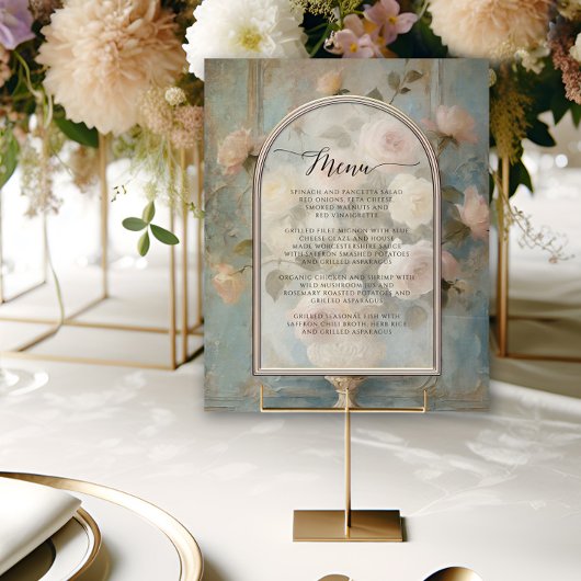 Formal French Floral Bouquet Blue n Pink Classic