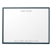 Formal für Unternehmen mit blauer Grenze Notizblock (Vorderseite)