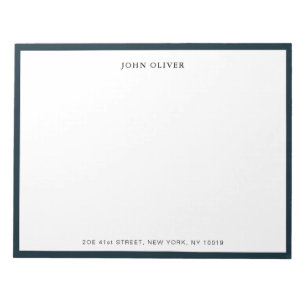 Formal für Unternehmen mit blauer Grenze Notizblock