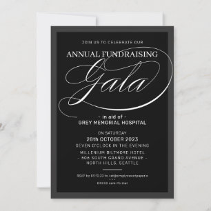 FORMAL GALA extravagant Schwarz-weiß Einladung