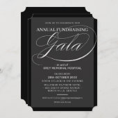 FORMAL GALA extravagant Schwarz-weiß Einladung (Vorne/Hinten)