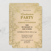 Formal Gold 2025 Graduation Party Einladung (Vorne/Hinten)