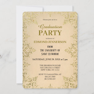 Formal Gold 2025 Graduation Party Einladung