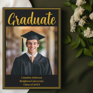 Formal Gold Black Abschluss Foto Graduate Magnet