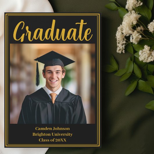 Formal Gold Black Abschluss Foto Graduate Magnet