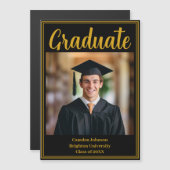 Formal Gold Black Abschluss Foto Graduate Magnet (Vorne/Hinten)