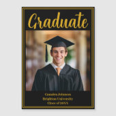 Formal Gold Black Abschluss Foto Graduate Magnet (Vorderseite)