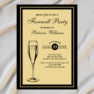 Formal Gold Black Farewell Party Einladung