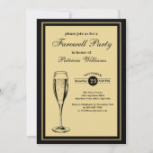 Formal Gold Black Farewell Party Einladung (Vorderseite)