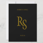 Formal Gold Black Tie Wedding Rehearsal Einladung (Rückseite)