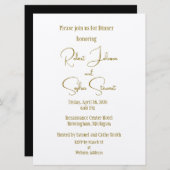 Formal Gold Black Tie Wedding Rehearsal Einladung (Vorne/Hinten)