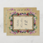 Formal Gold Brocade Floral Elegante Tischnummern (Vorne/Hinten)