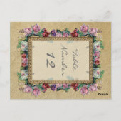 Formal Gold Brocade Floral Elegante Tischnummern (Rückseite)