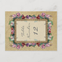 Formal Gold Brocade Floral Elegante Tischnummern