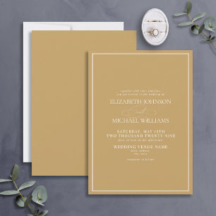 Formal Gold Classic-Skripteinladung zur Hochzeit Einladung