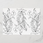 Formal Gold Floral Letters Wedding Folieneinladung (Rückseite)